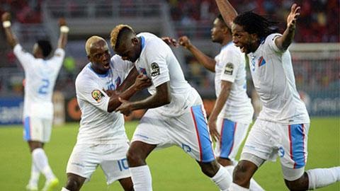 Ăn mừng chiến thắng của các cầu thủ Congo