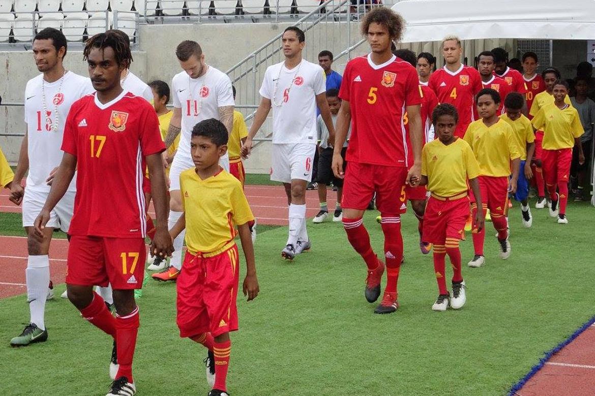 Đội tuyển Solomon trong trận đấu tại vòng loại WC với Papua New Guinea