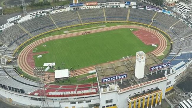 Sân vận động Estadio Olímpico Atahualpa nhìn từ trên cao.