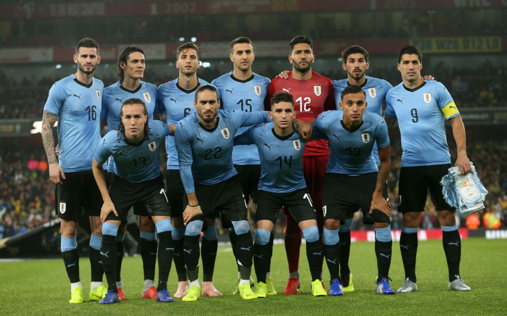 Đội hình đội tuyển Uruguay trong một trận đấu gần đây