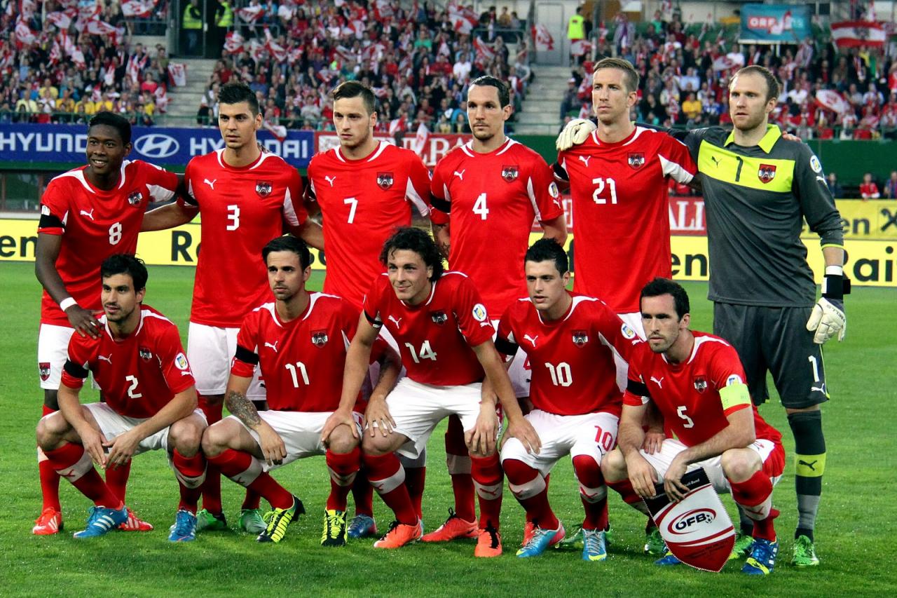 Hình ảnh những chàng cầu thủ mạnh mẽ của đội tuyển quốc gia Áo